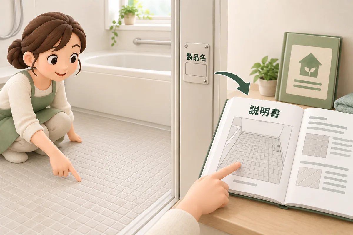 一般的な掃除案内より自宅製品の説明書を先に確認する図