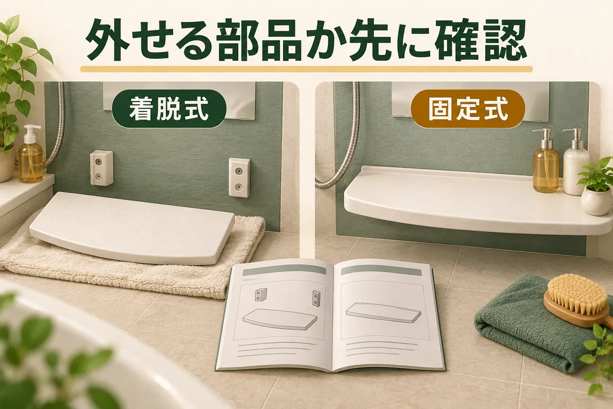 着脱式のカウンターと、固定式を説明書と照らし合わせる図