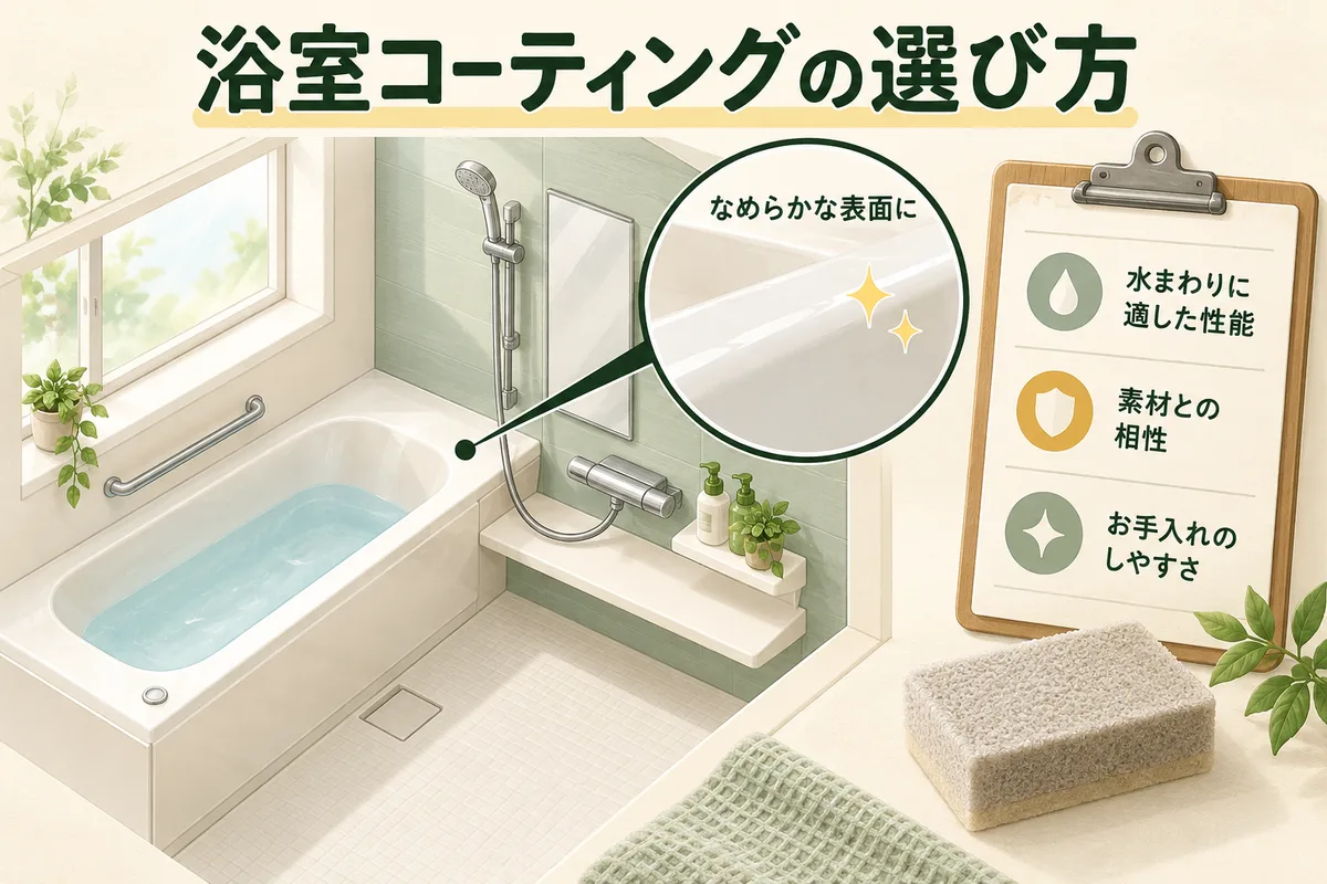 浴室の表面加工を素材との相性や手入れのしやすさから選ぶ図