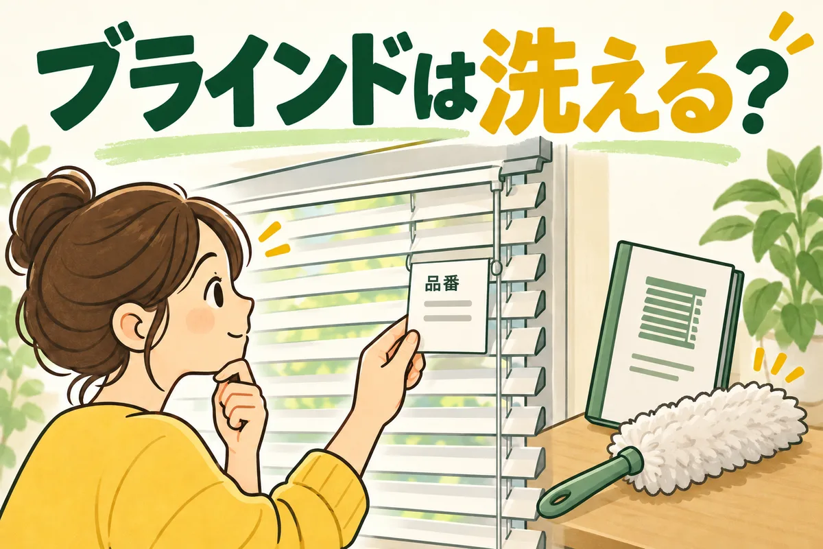 ブラインドの品番と説明書を確認する図